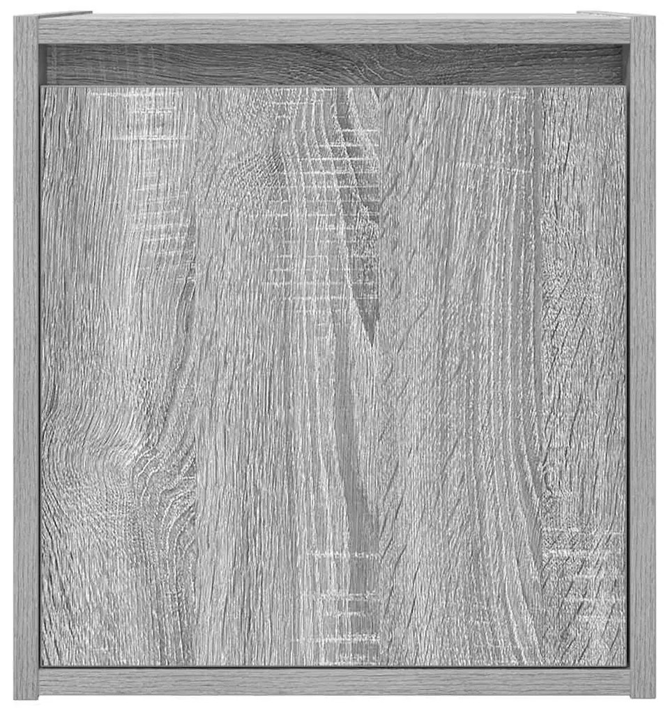 2 db szürke sonoma falra szerelhető éjjeliszekrény 38x34x40 cm