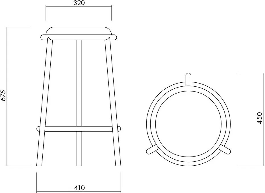 Kék fém bárszék (ülésmagasság 68 cm) Hogo – noo.ma