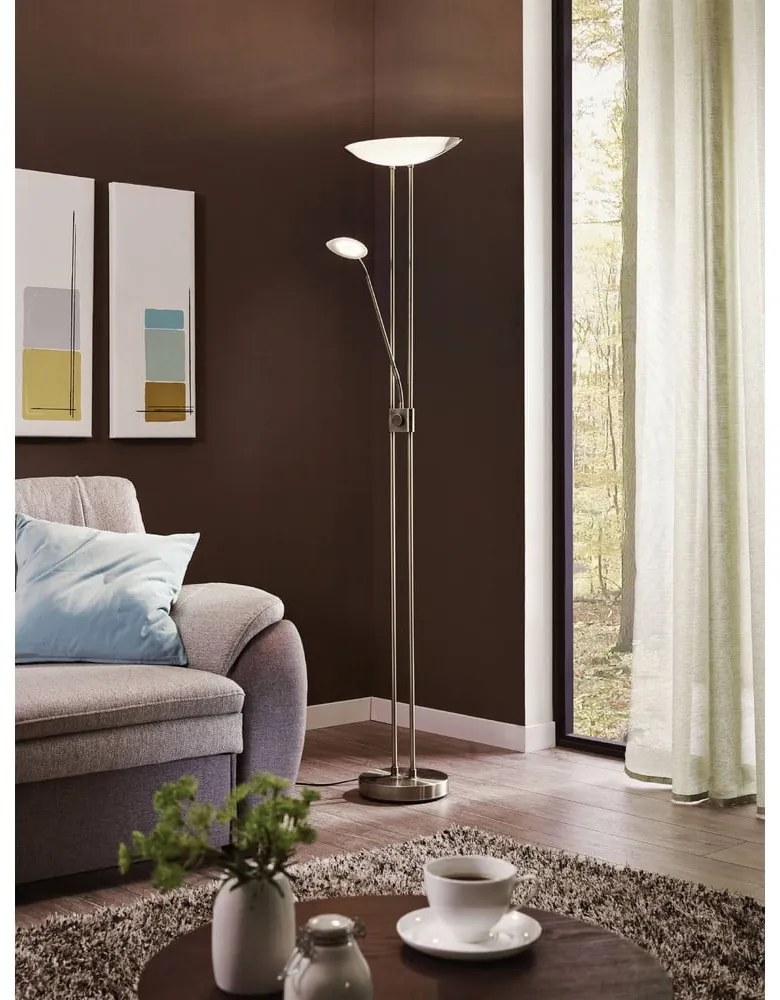 Szürke LED állólámpa üveg búrával (magasság 180 cm) BAYA LED – EGLO