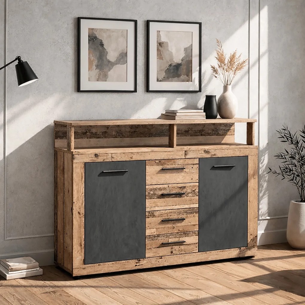 BLAGO MIDI B komód 119,5 cm natúr tölgy/grafit