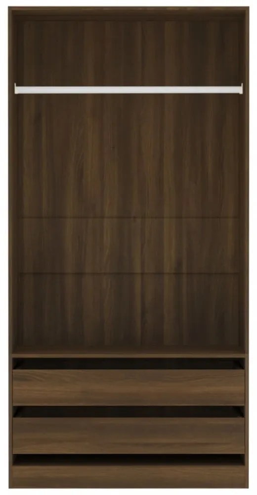 vidaXL barna tölgy színű szerelt fa ruhásszekrény 100 x 50 x 200 cm