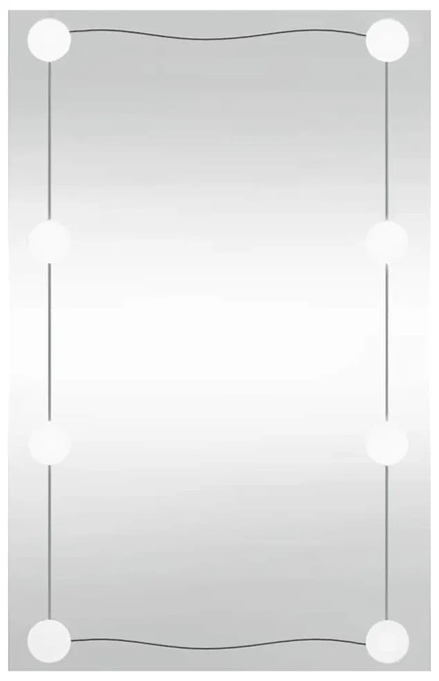 téglalap alakú üveg falitükör LED fényekkel 50 x 80 cm