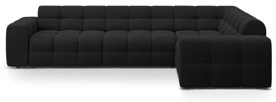 Fekete sarokkanapé (jobb oldali-L alakú) Kendal – Micadoni