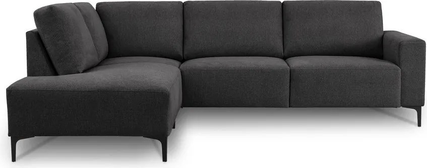 Antracitszürke zsenília sarokkanapé (bal oldali-L alakú) Fabian – Scandic