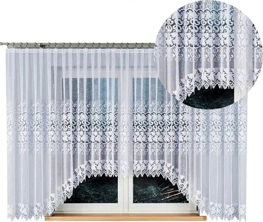 Függöny Kész Nappali Konyha Jacquard Mintás Íves 510x160cm