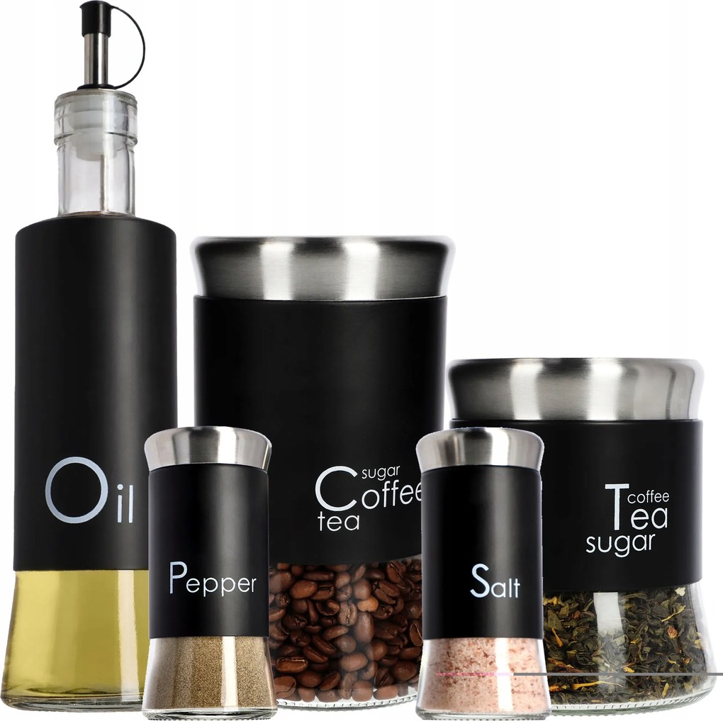 Kávé Tartályok Tea Só Bors Olaj Szett