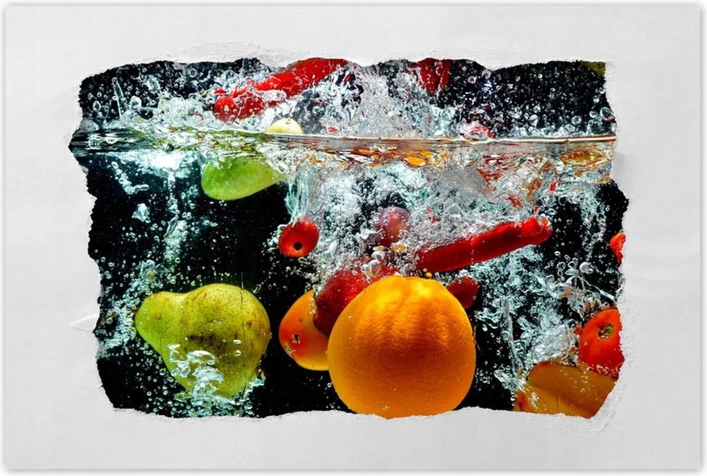 Poszterek 120x80 Gyümölcsök és zöldségek a vízben