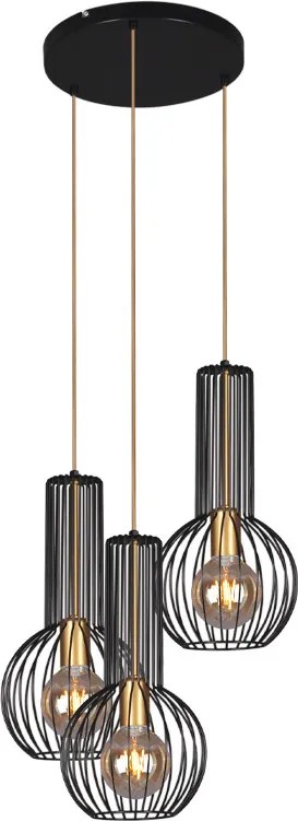KAJA K-4522 ARVI BLACK Többágú Függesztett Lámpa Fekete E27 IP20