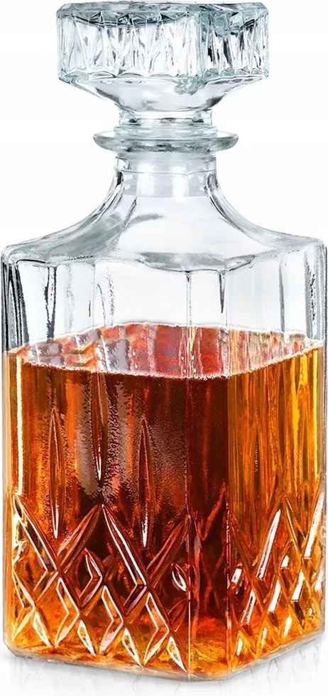 Karafka Üvegpalack Whisky dugóval Brandy Alkohol Ajándék 900 ml