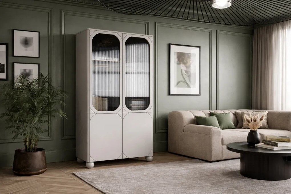 Sonatia II kétajtós vitrin 100 cm - kasmír