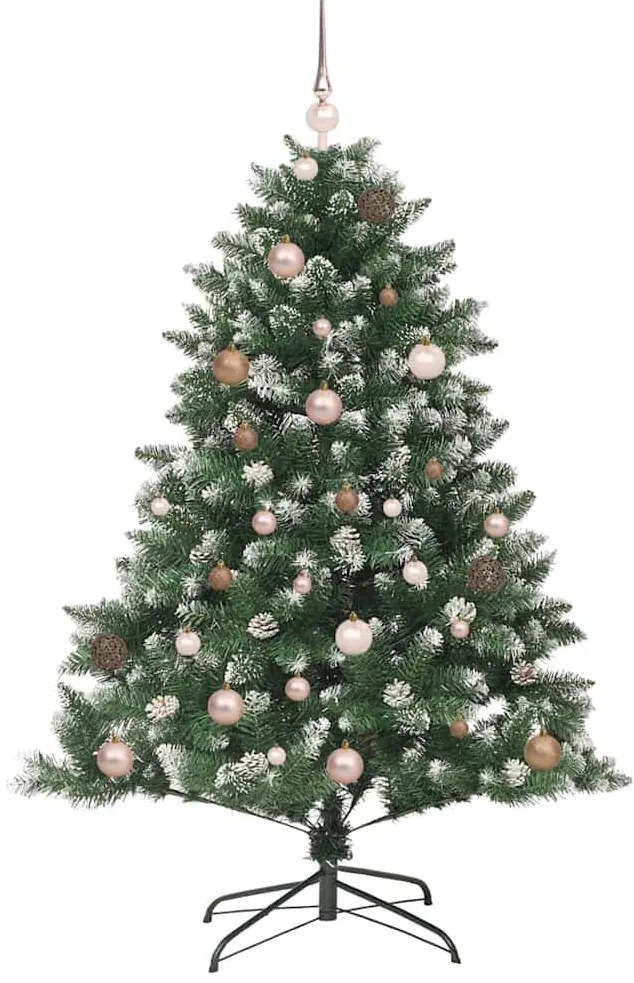 Műkarácsonyfa LED -es lámpákkal Zöld 150cm PVC