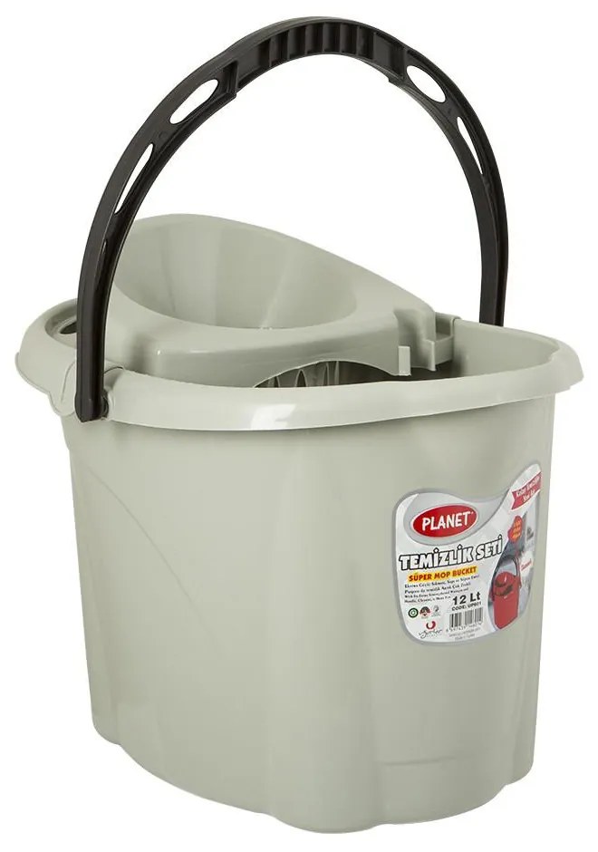 Planet műanyag felmosó vödör 12L szürke