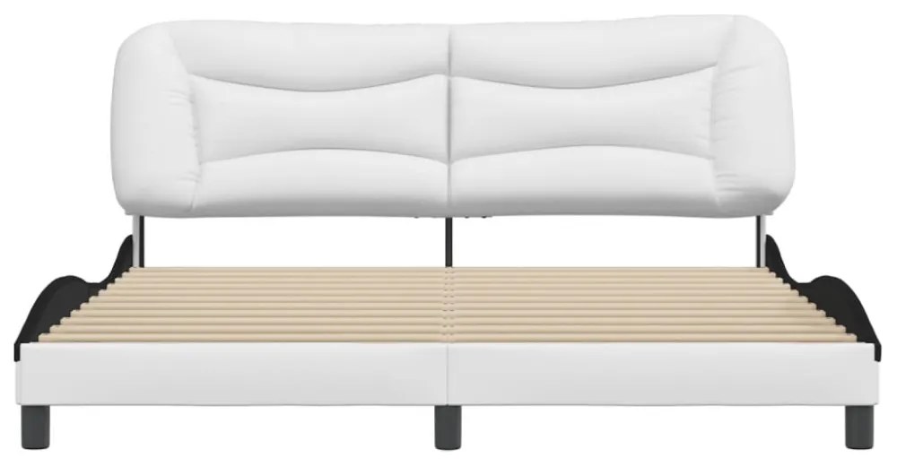 fehér és fekete műbőr ágykeret matrac nélkül Hvar 180x200 cm