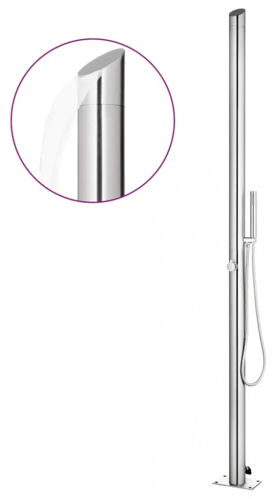 rozsdamentes acél kerti zuhany 220 cm