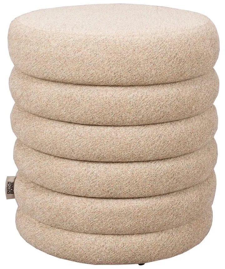 Bézs buklé puff Fern – Dutchbone