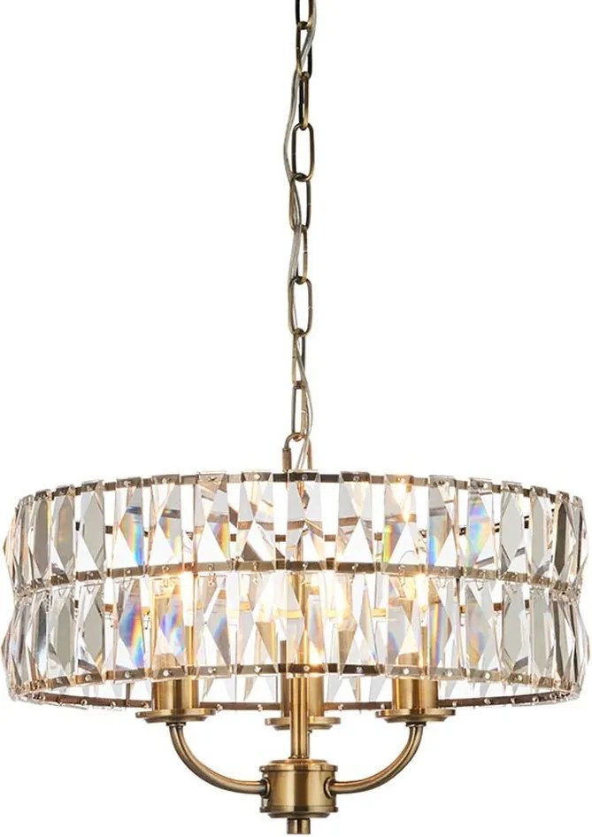 Endon glamour modern függeszték clifton antik sárgaréz átlátszó end106243