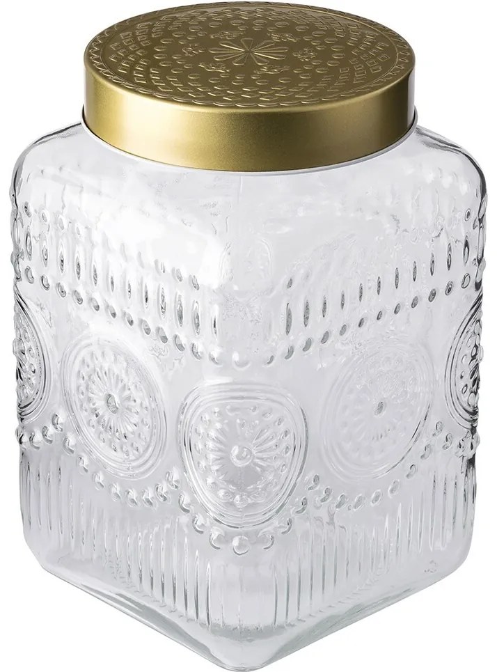 Altom Üvegedénykészlet arany fedéllel Daisy 2,2 l, 4 db, 2,2 l