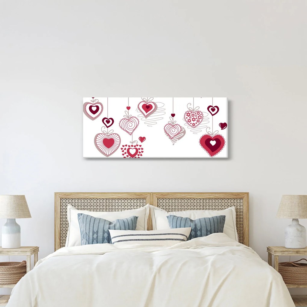 Festett szívek képe (120x50 cm)