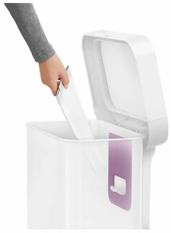 Simplehuman pedálos szemeteskosár 55 l, fehér, 55 l