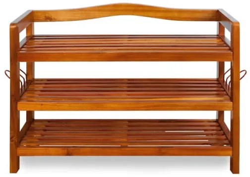 Casaria® Akácfa cipőtartó állvány - 3 szintes