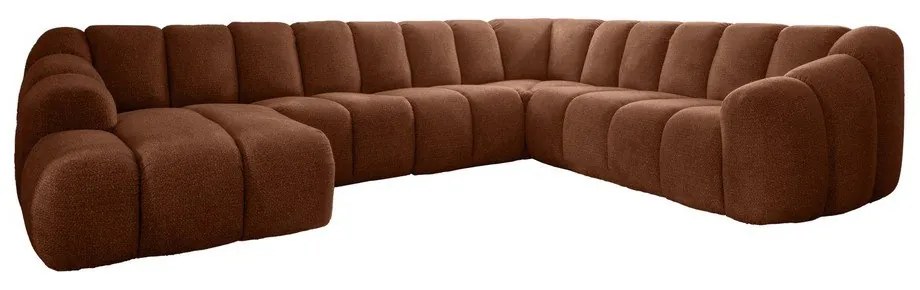 Terrakotta színű sarokkanapé (jobb oldali-U alakú) Shell – Miuform