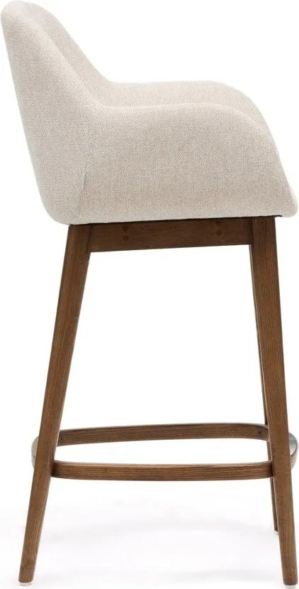 Bézs kárpitozott karfás bárszék (ülésmagasság 66 cm) Konna – Kave Home