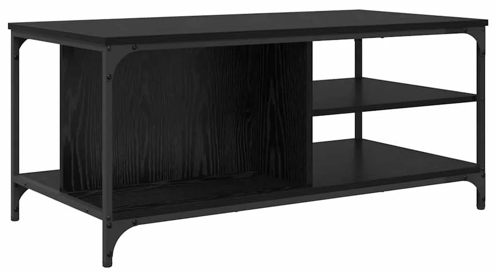 vidaXL Dohányzóasztal Fekete tölgy 100 x 50 x 45 cm Faanyag