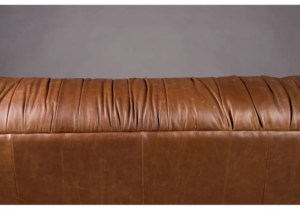 Barna bőr kanapé 214 cm Douglas – Dutchbone