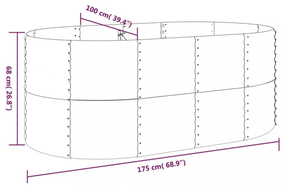 zöld horganyzott acél kerti magaságyás 175x100x68 cm