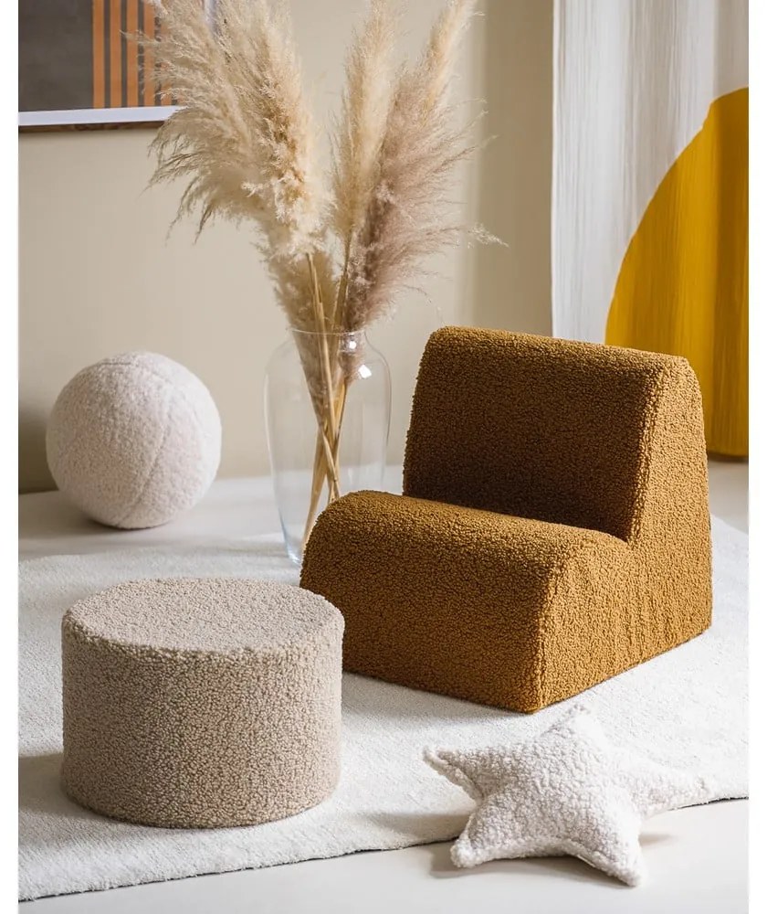 Világosbarna buklé gyerek puff – Wigiwama