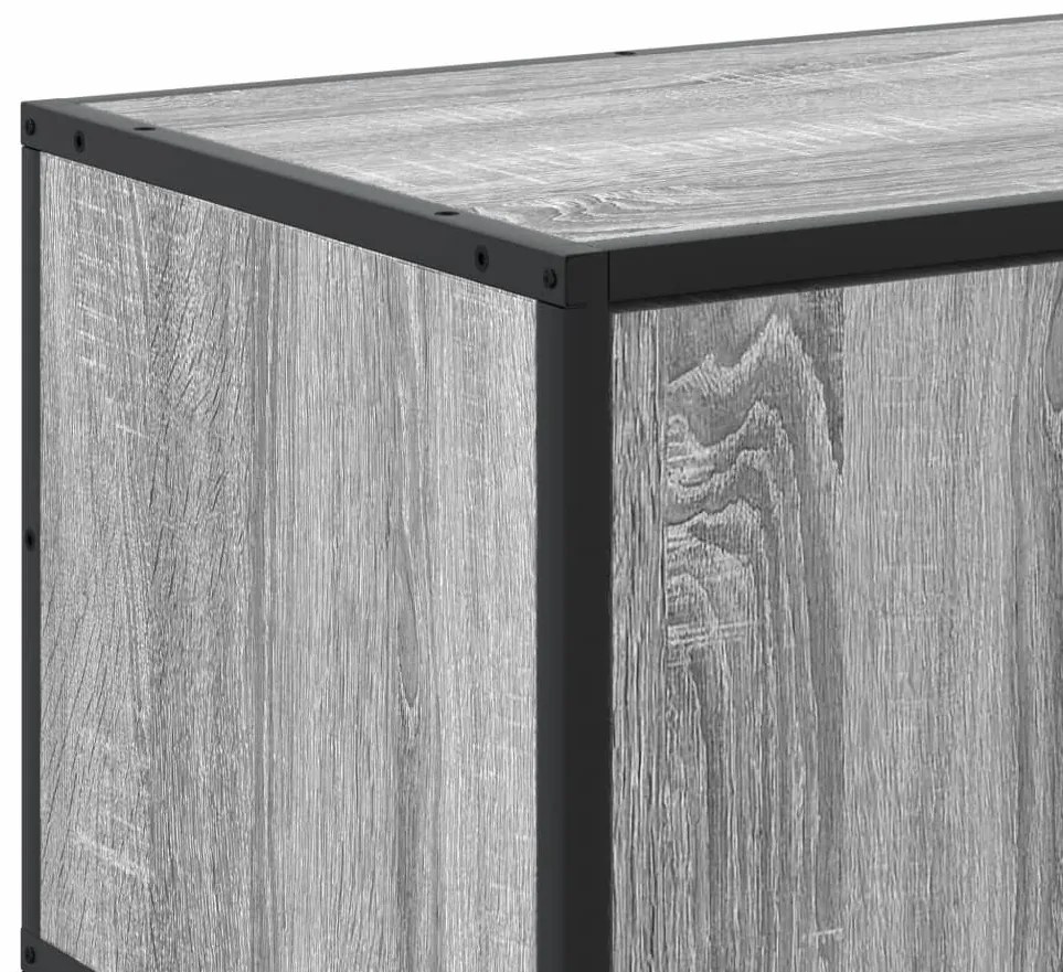 szürke sonoma színű szerelt fa és fém TV-szekrény 100x35x41 cm