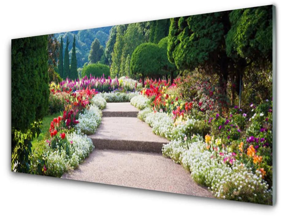 Akrilkép Virág Garden Park Lépcsők 140x70 cm