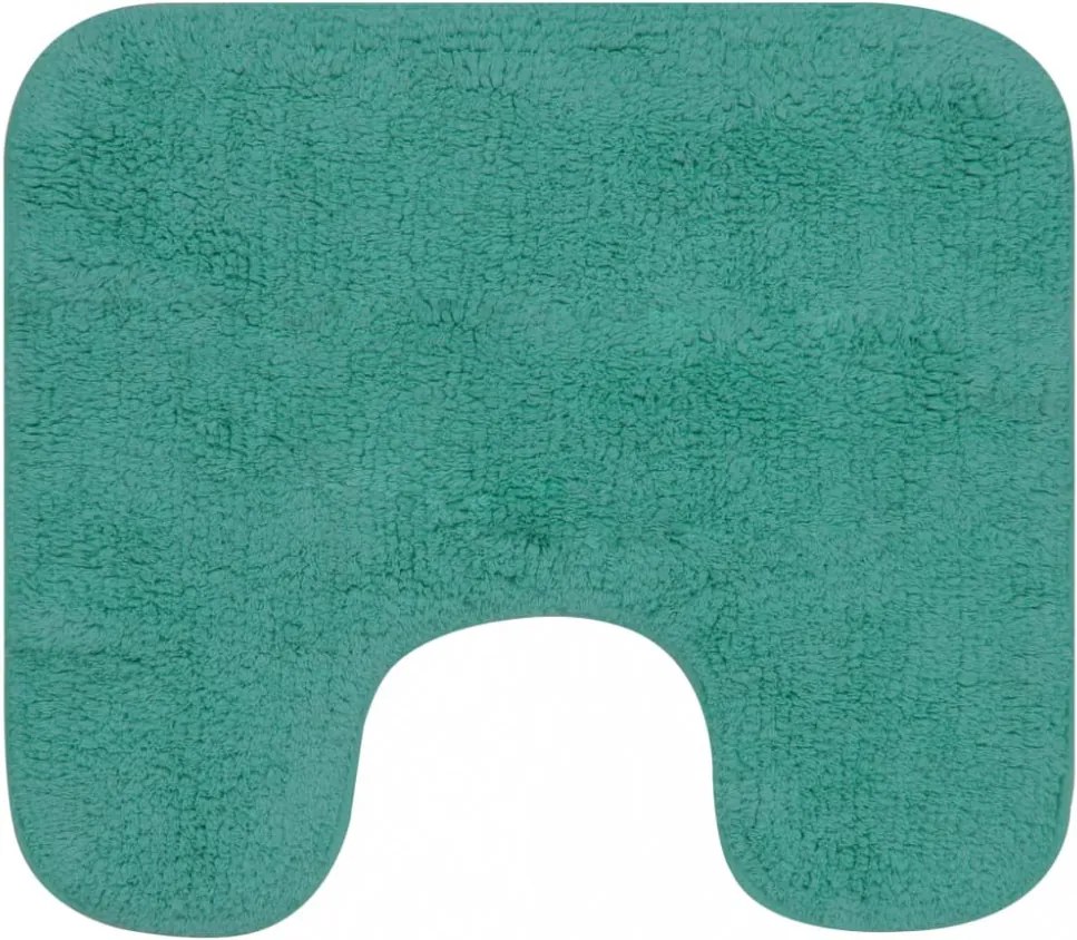 3 darabos türkizkék szövet fürdőszobaszőnyeg-garnitúra