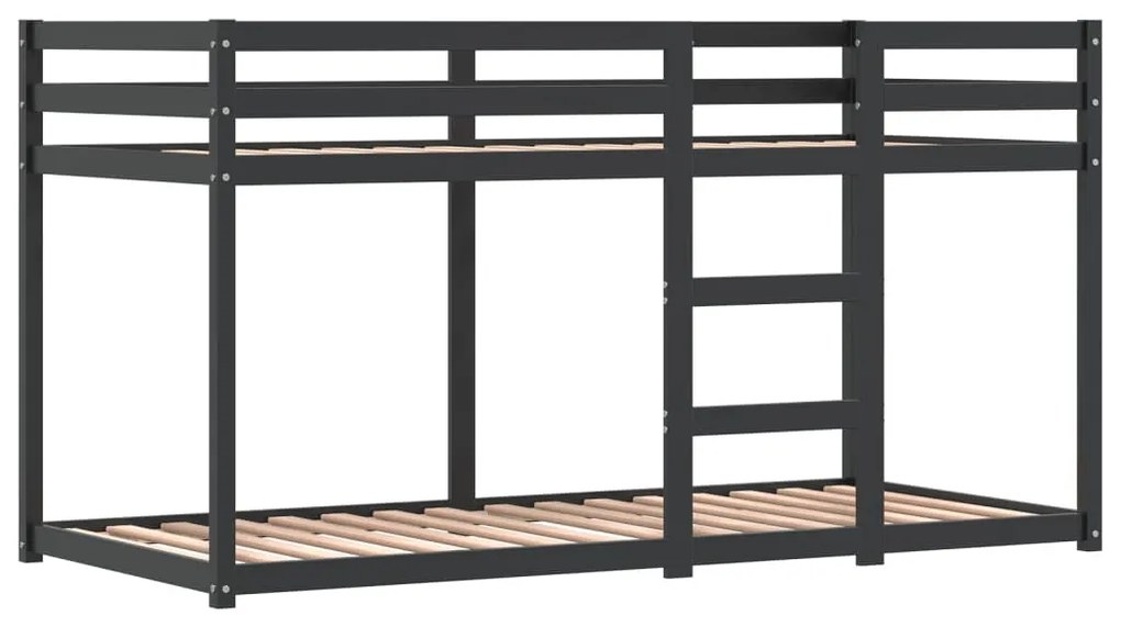 rózsaszín tömör fenyőfa emeletes ágy függönyökkel 90 x 200 cm