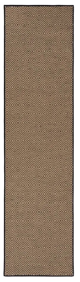 Fekete-natúr színű juta futószőnyeg lépcsőre 60x600 cm Diamond – Flair Rugs
