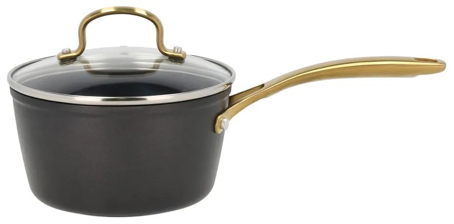 Indukciós tűzhelyhez alkalmas alumínium lábas fedővel, tapadásmentes felülettel 1,5 l – Holm