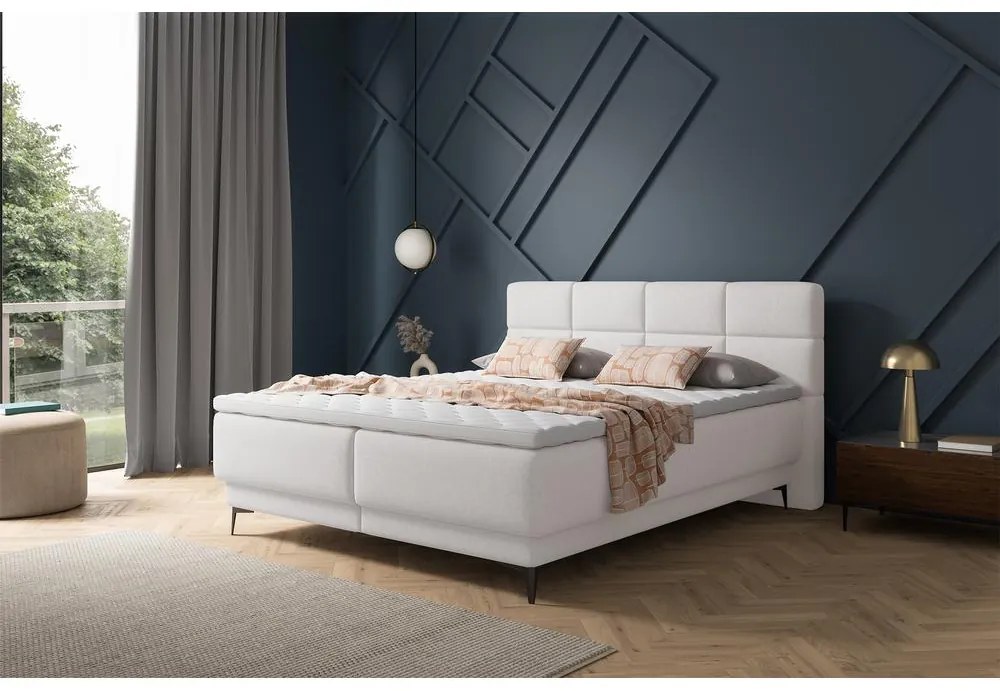 Kontinentális franciaágy 160 cm Riviera 160 (ágyráccsal és matraccal) (tárolóhellyel) (szürke + fekete) . 1099644