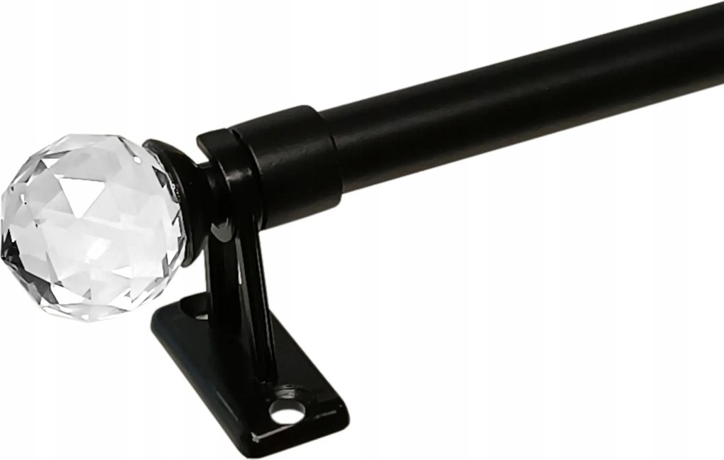 Mini Függönykarnis kristályokkal Globe 60 cm Szétnyitható 80 cm-ig Fekete