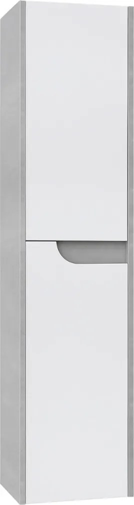 Piramida BETA fali fürdőszoba - állószekrény - FEHÉR-SZÜRKE - 35 x 150 x 30 cm