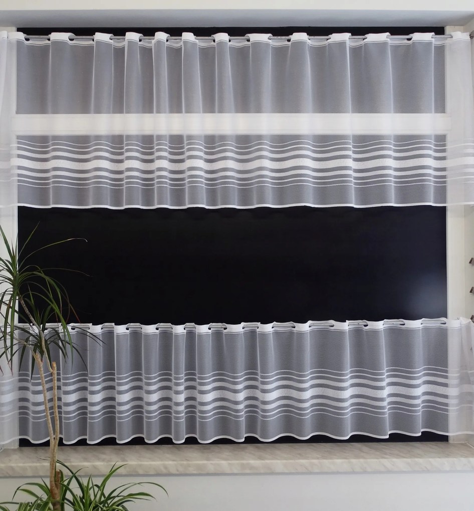 Mg Irigység Csíkok fehér-ezüst 35552 150x40 cm M