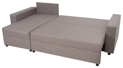Univerzális sarokkanapé SEVILLA, szürke, ággyá alakítható, tárolós