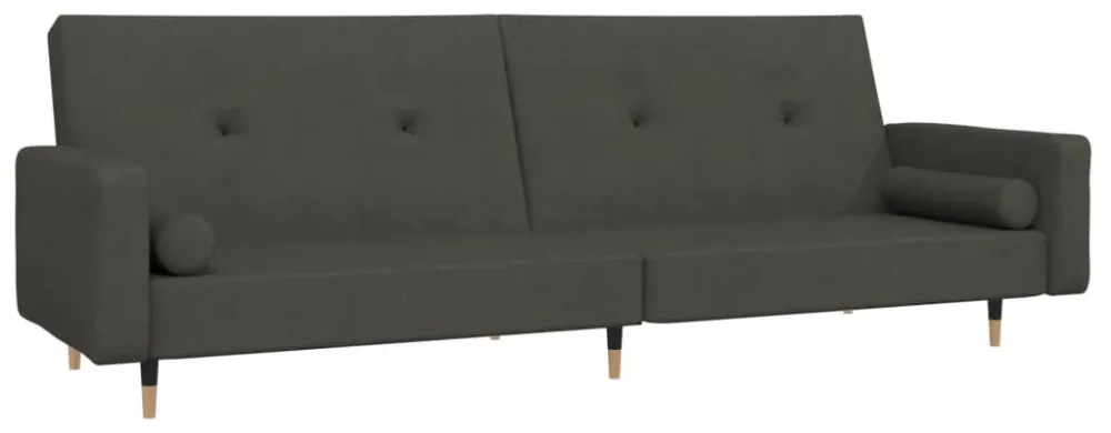 kétszemélyes sötétzöld bársony kanapéágy két párnával