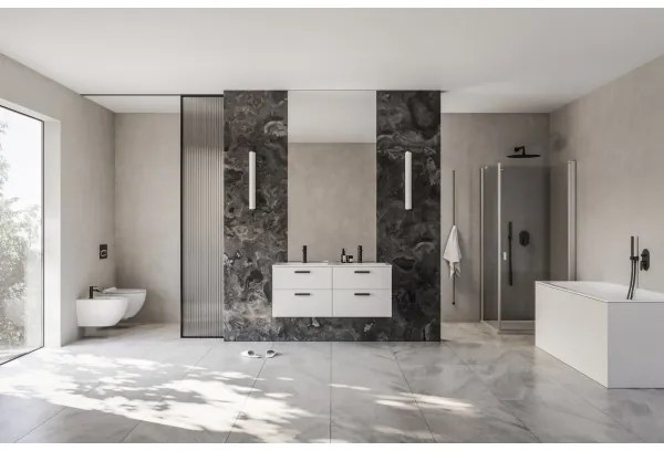 Ravak X070466 - Falba építhető zuhanycsaptelep CHROME fekete