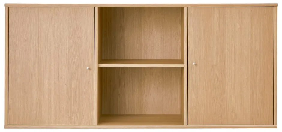 Natúr színű alacsony függő komód tölgyfa dekorral 133x61 cm Mistral – Hammel Furniture