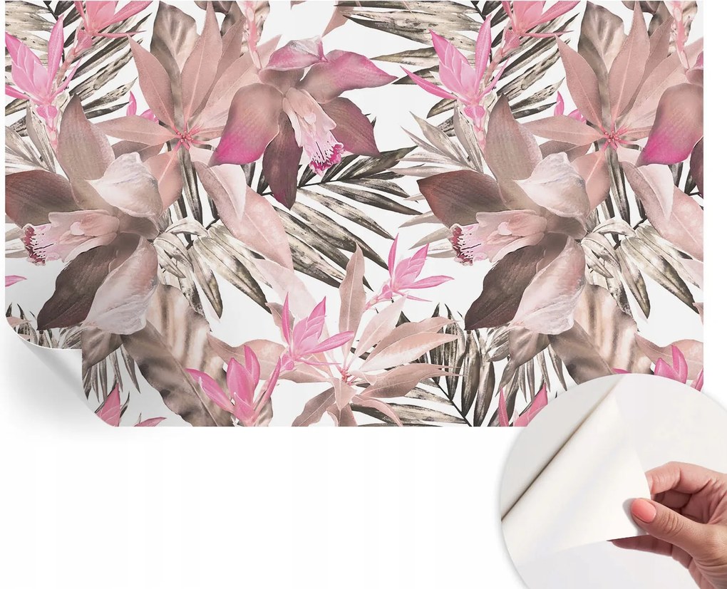 Design fali fotótapéta öntapadós Egzotikus virágok 416x254 cm