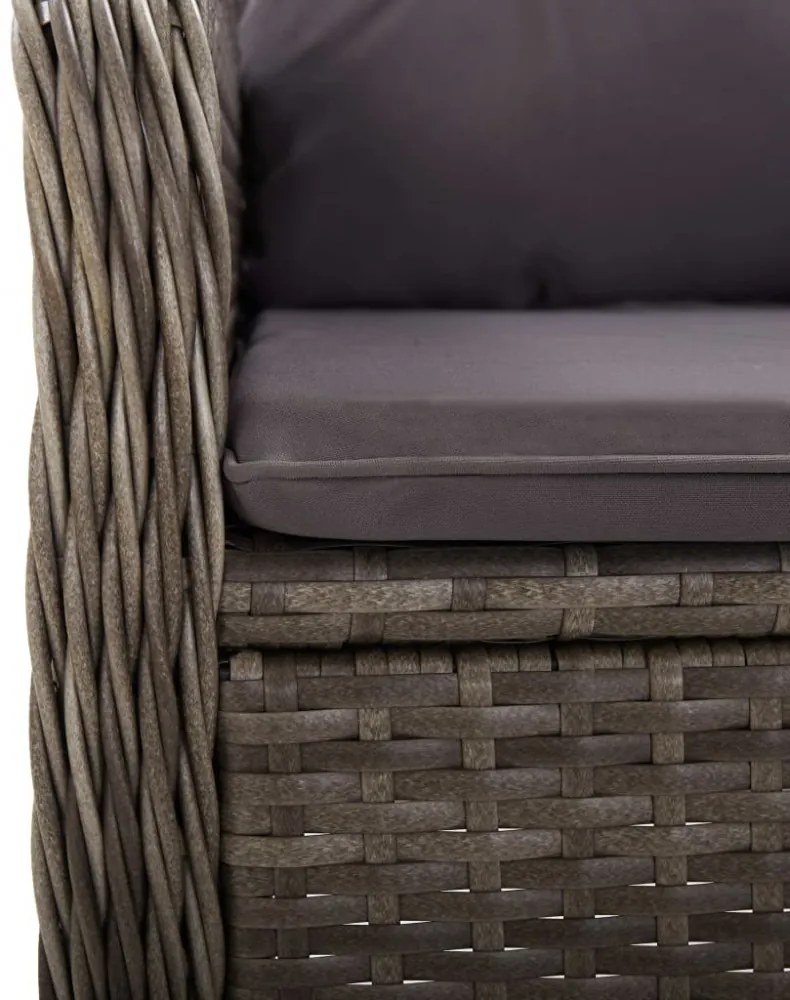 vidaXL 3 részes szürke polyrattan kerti bisztrószett