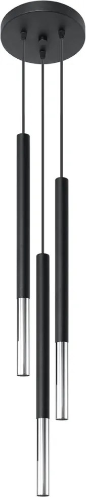 SOLLUX SL-0887 MOZAICA Hengeres Függesztett Lámpa Króm, Fekete G9 IP20