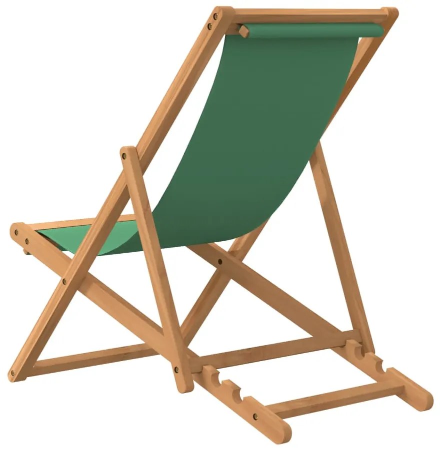 Zöld összecsukható tömör tíkfa strandszék