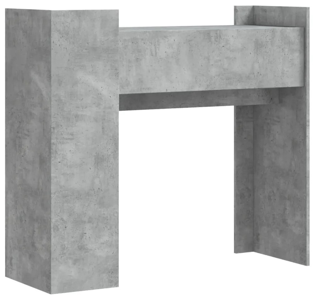 betonszürke szerelt fa tálalóasztal 100x35x90 cm
