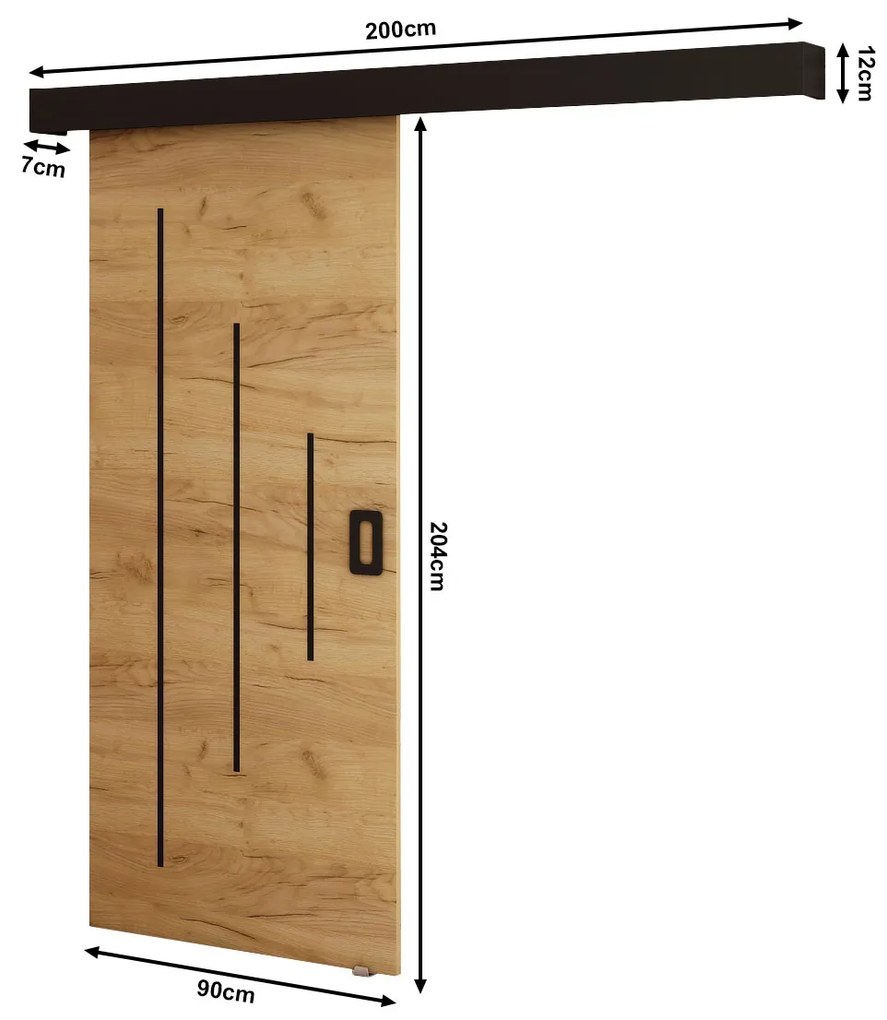 Tolóajtó 90 cm Bethany Y (arany craft + matt fekete). Akció -26%. 1043501